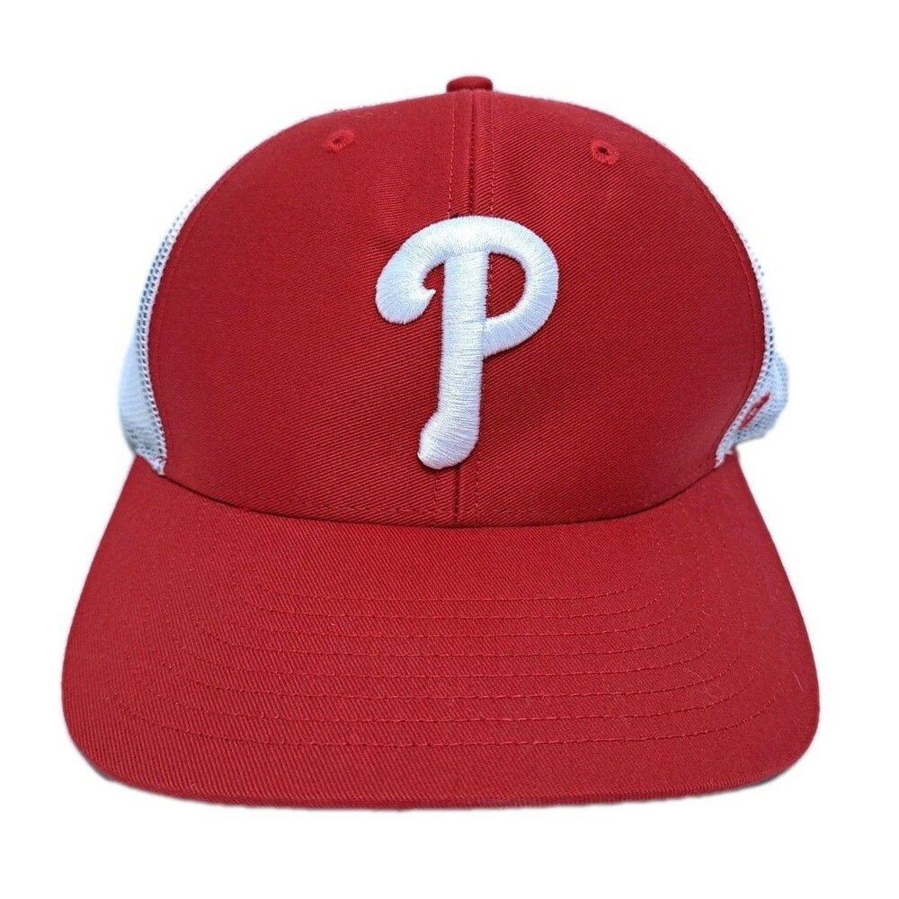Philadelphia Phillies 47 Brand Snapback Hat Cap Red White Basic Trucker Mesh